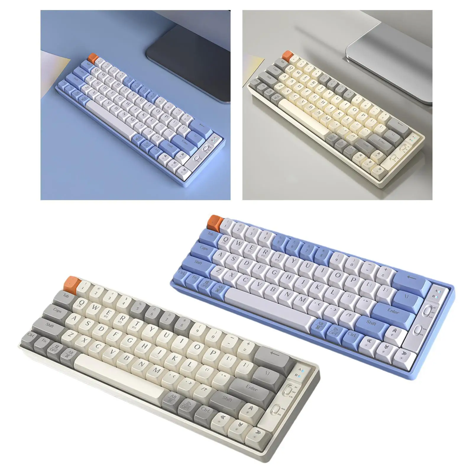 65 Keys Gaming Keyboard Hot Swappable Wireless Sturdy Versatile Ergonomic 31x10.3x4cm Mechanical Keyboard with RGB Backlit