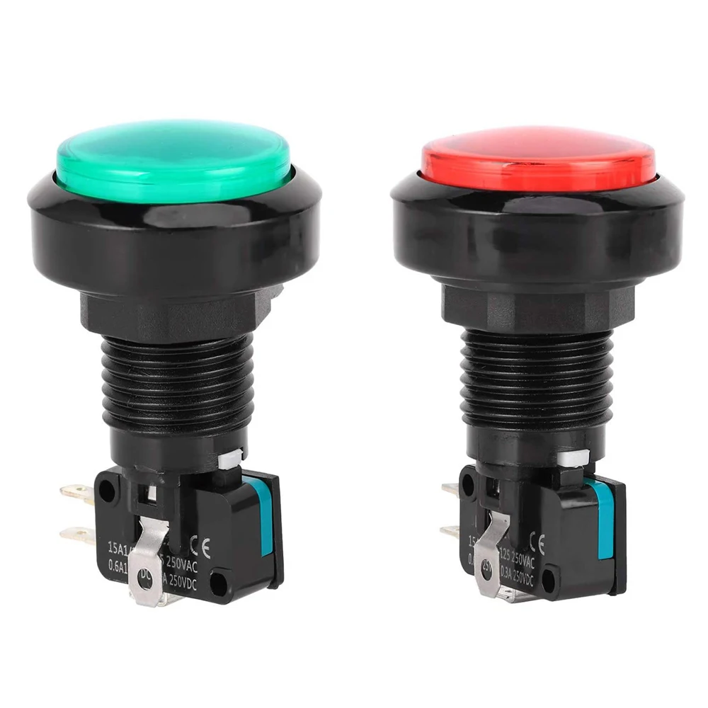 

Bring Convenience to Your Work with This 12VDC 46mm Big Round Push Button Switch with Microswitch and LED Light Green