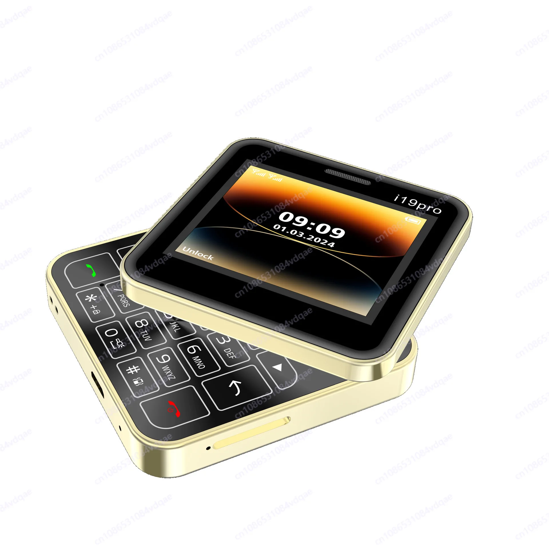 

i19 Pro Мини-мобильный телефон с квадратной кнопкой, 2,4-дюймовый двойной SIM-карты, 2G GSM-камера, FM, Bluetooth, разблокированная кнопка, мобильный телефон