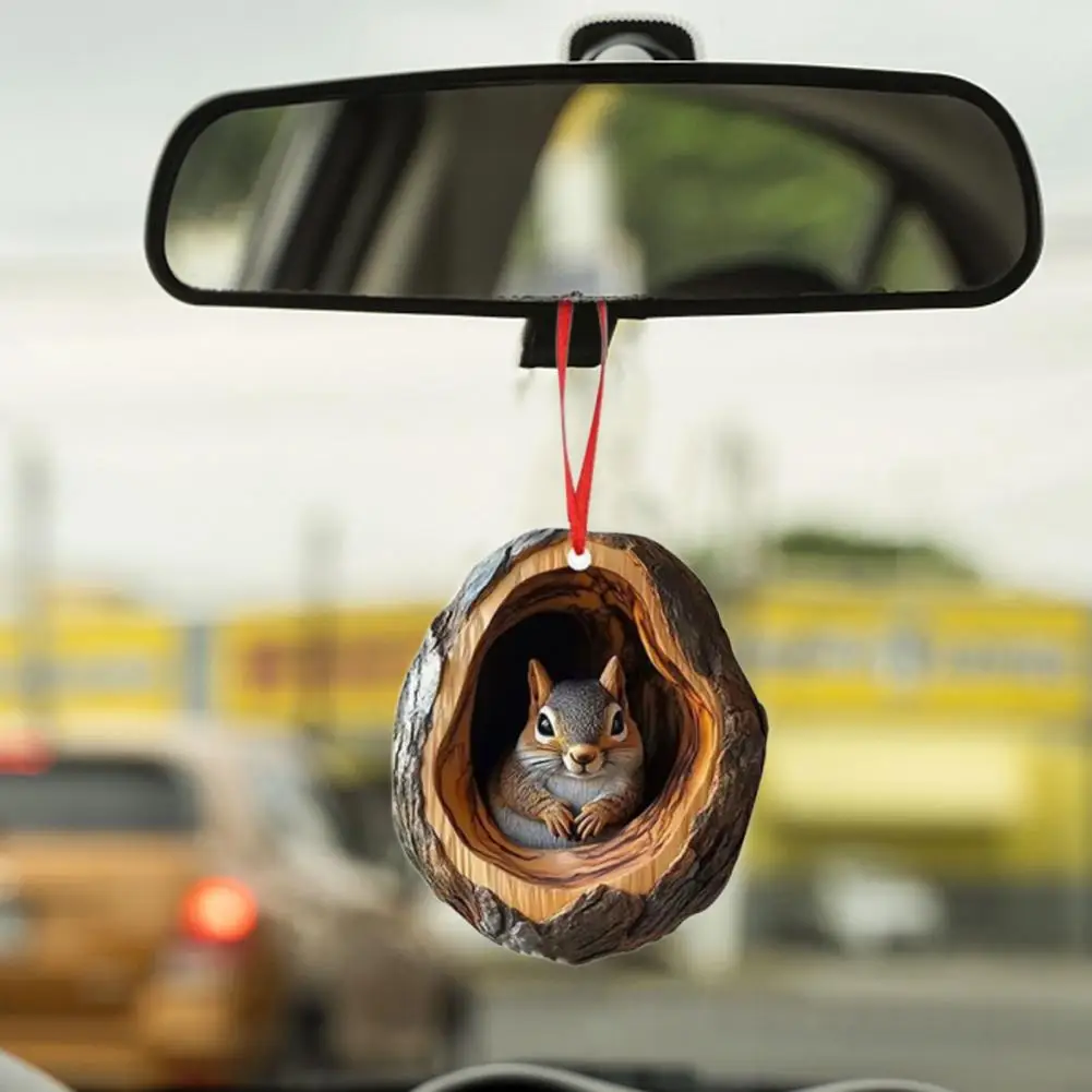 5Pcs Animal Christmas Ornament Set Acrylic Car Interior Pendant 2D Acrylic Forest Animal Ornaments Christmas Tree Decoration