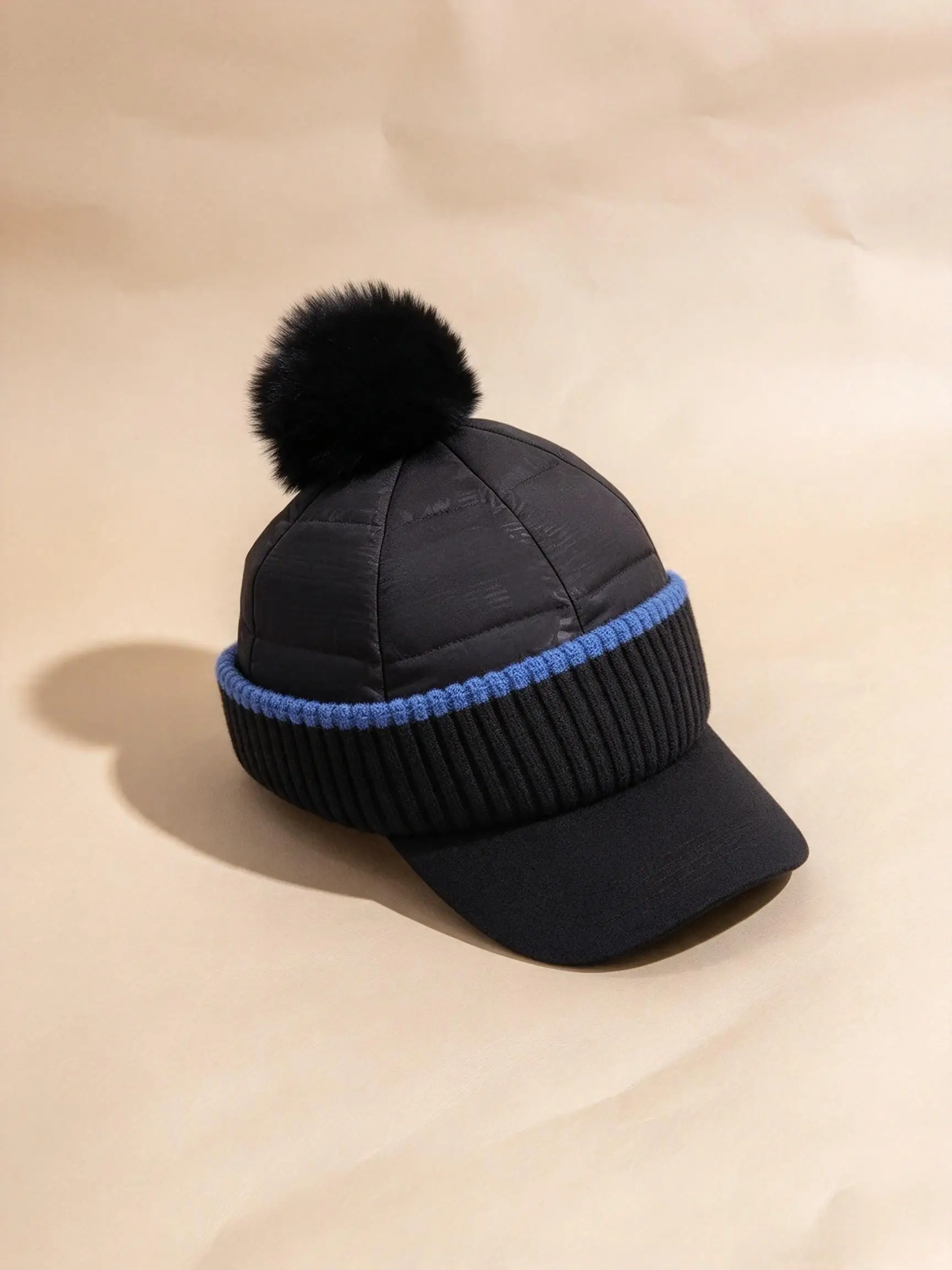 New Plush Golf Ball Cap, Rabbit Fleece Sports Hat, Breathable Sun Protection Warm Cap with Earmuffs