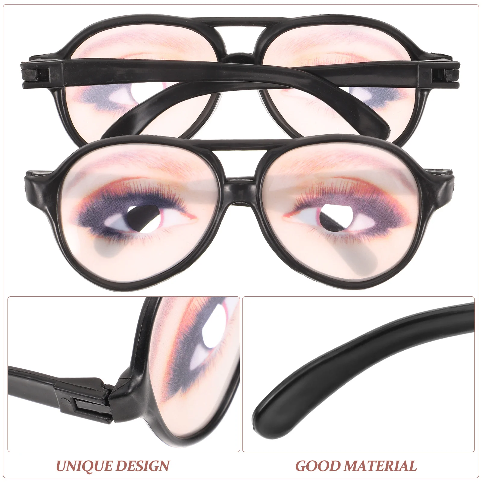 Óculos de festa com design de olho engraçado, 4 unidades, novidade, adereço para aniversários, carnavais, fotos, brincadeiras, mulheres, homens, entretenimento