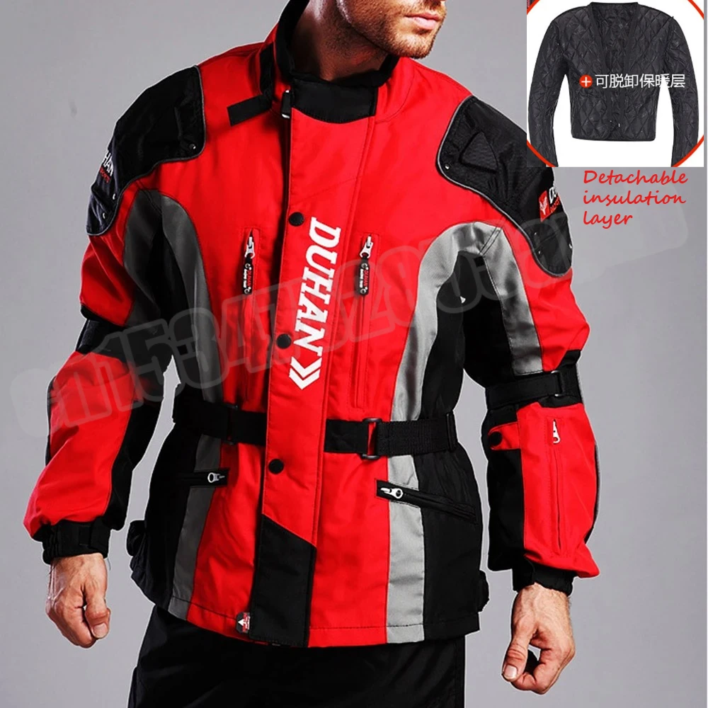 

DUHAN Windproof Biker Coat Anti-fall Motorcycle Protection Equipment Wear-resistant Motocross Jacket Men's Motor Clothing M-2XL