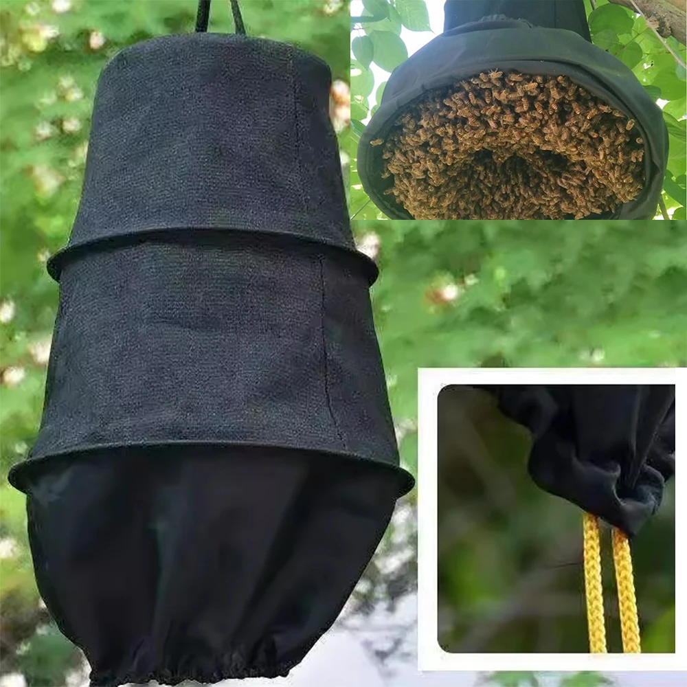 

(Beekeeping Set) Black Cloth Honey TrapBee ColonyCollector Bait Cage Capture Attract Beeswax Location Lure Beekeeping Farm Tools