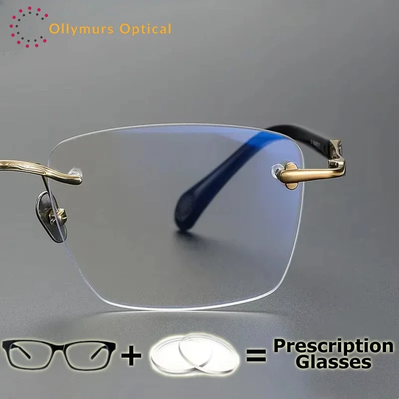 نظارات Brez بدون شفة للرجال نظارات طبية بتصميم عصري بدون إطار تقدمية فوتوكروميك مضادة للأشعة الزرقاء #4