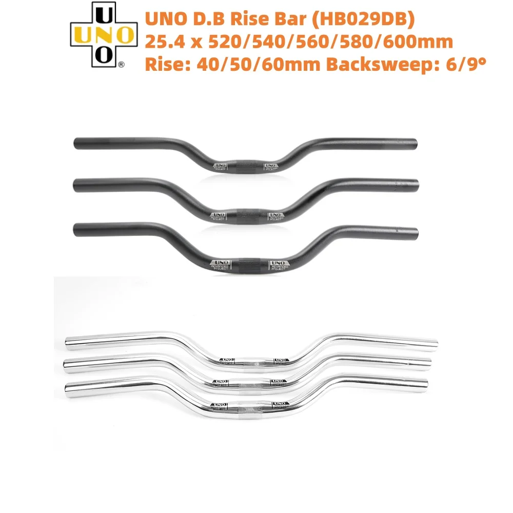 Neuer UNO Kalloy Kinderfahrradlenker 25,4mm Fahrrad-Schwalbenlenker mit Rückwärtsneigung 6/9 Ultraleichter DB Trekking-Lenker mit 40/50/60mm Erhöhung