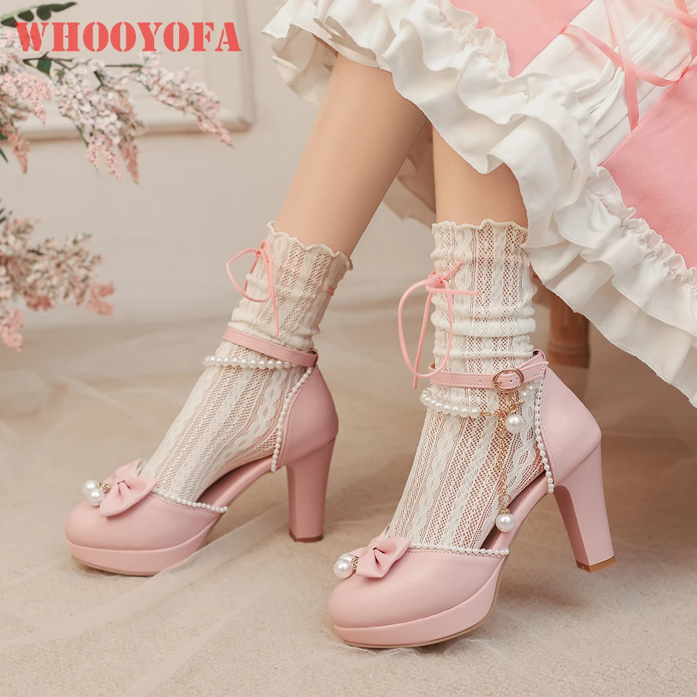 

2026 Summer Lolita Women Platform Sandals 9cm High Chunky Heels Lady Casual Shoes Big Small Plus Size 12 33 45 48