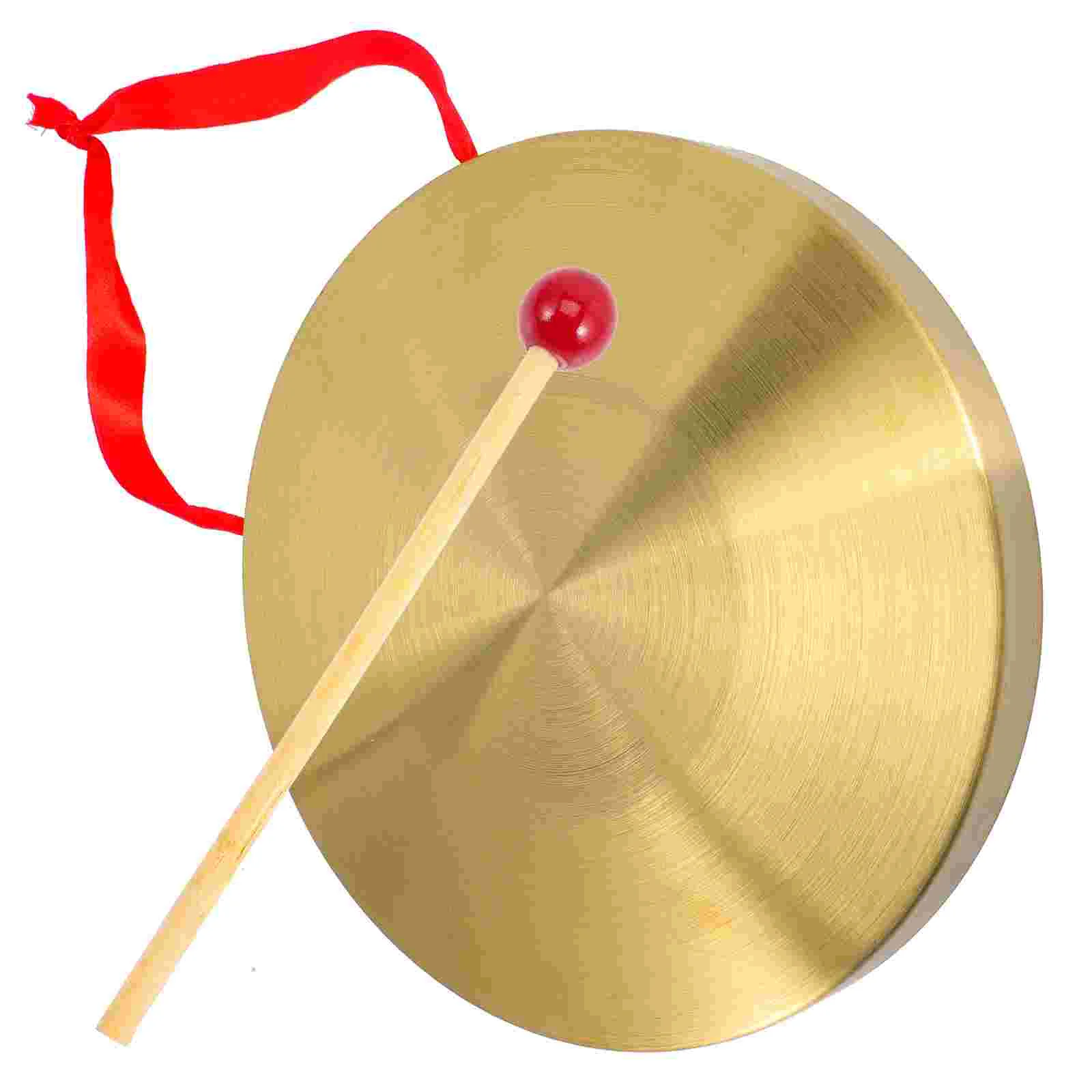 Golden Copper Gong s Chinese Instrument Handheld Party Props Loud Resonant Sound Clear Mallet Included Suitable Company