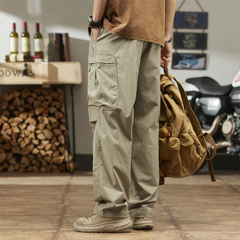 Paratroopers Pants Workers Tide Men's Summer Summer Skin American Tide Straight Casual Cold Sports Sports Big Pocket Big Pocket