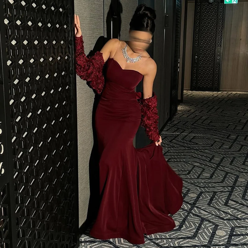 

Thinyfull Sexy Mermaid Prom Evening Dresses Saudi Arabia Sweetheart Flower Night Party Dress 2025 Cocktail Prom Gown Customized