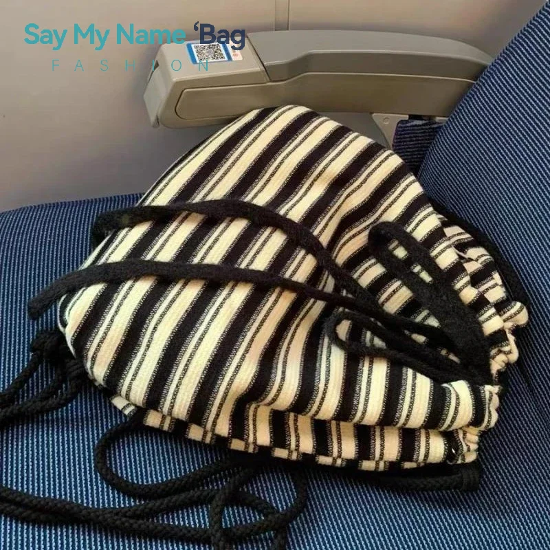 

Корейская холщовая сумка с белыми полосками и двойным плечом, простой дизайн, тканый пояс, большая емкость для студентов, класс