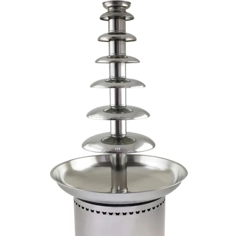 Commercial 4 5 6-Layer Manual Chocolate Fountain Machine Spray Tower For Buffet Fire Boiler In Restaurants Digital Display Panel