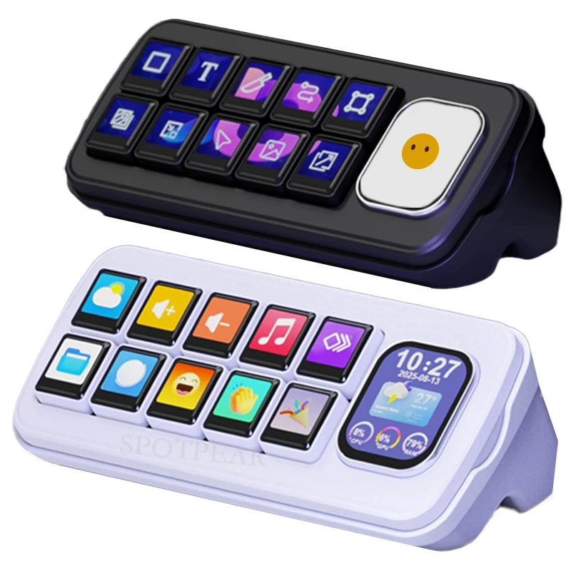 

AI Deepseek Mechanical Voice Keyboard Computer Linux 10x0.85inch LCD Screen Customize keys + 2.01 inch Secondary Display