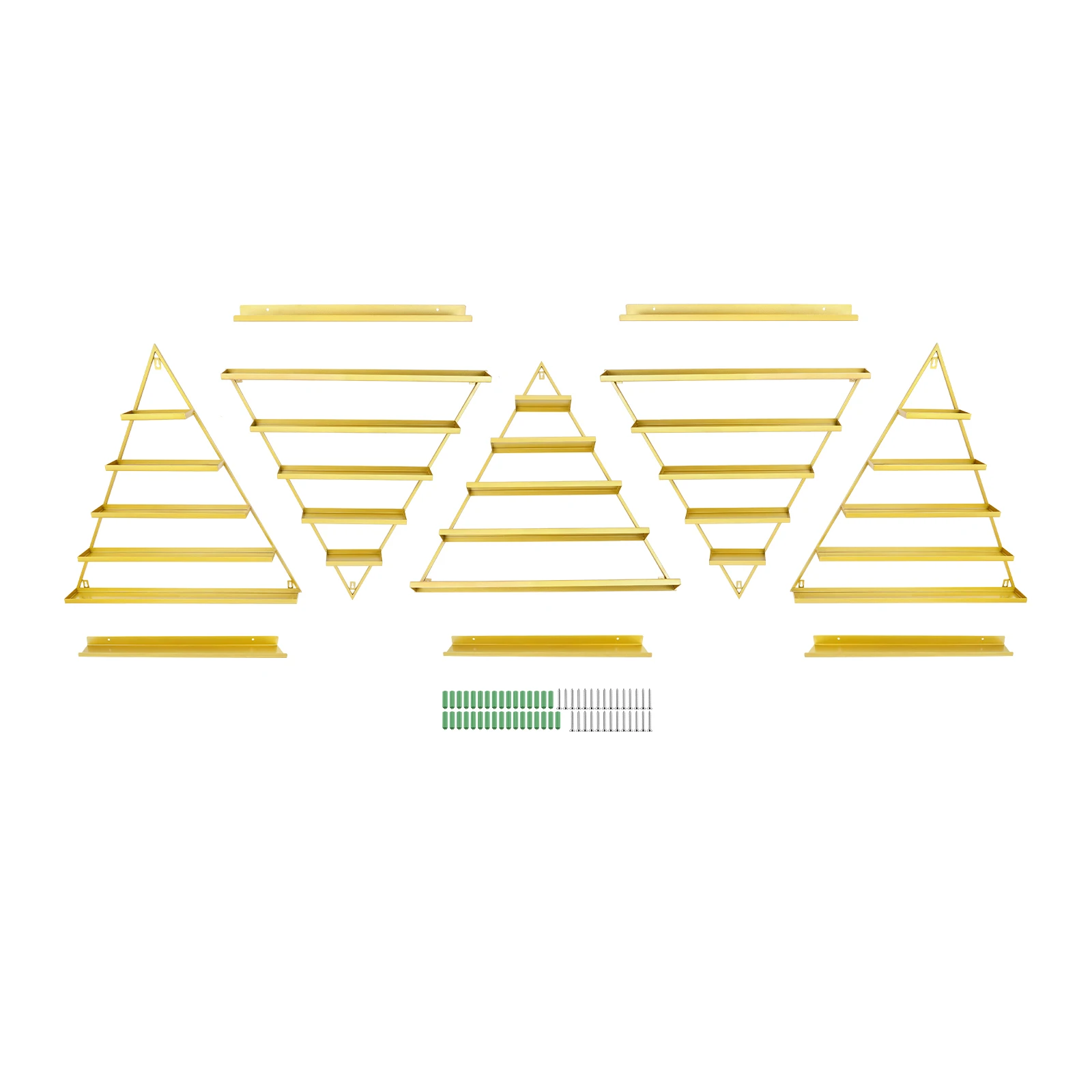 Set espositore per smalti per unghie in oro da 10 pezzi, organizer triangolare a parete, set per smalti per unghie per negozi di saloni