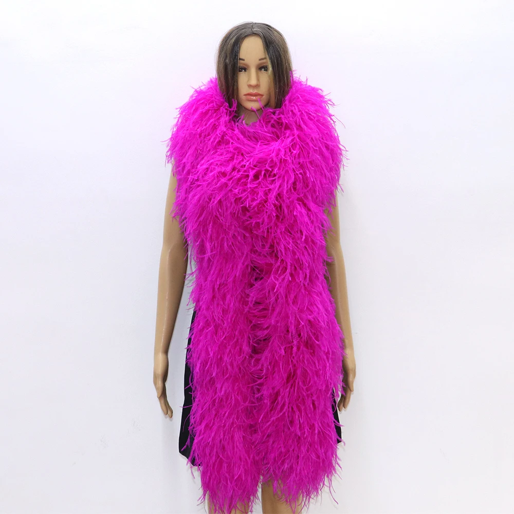 

2 Meters Natural Ostrich Feather Boa 4/6/10/20ply Ostrich Feathers Trim Shawl Dyed Various Party Clothing Decoration Plume Scarf