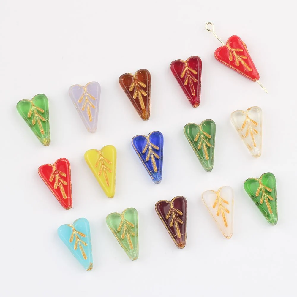

Cordial Design 10*17MM 100Pcs DIY Czech Glass/Hand Made/Jewelry Findings & Components/Leaf Shape/Bohemian Crystal Beads #19091