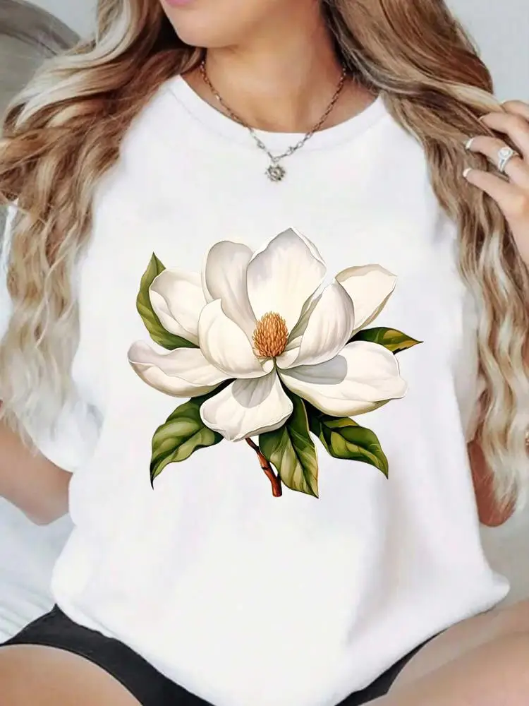 lovely flower trend 90s sweet Casual T Print Clothes Tees Clothing Fashion Popular O-neck Women Graphic Short Sleeve T-shirts