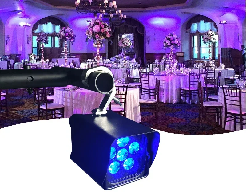 6 * 18W Rgbwauv Dj Wedding Battery Stage Lighting Equipment Power Supply Light Emitting Diode Upstream Wireless Dmx Stage Light