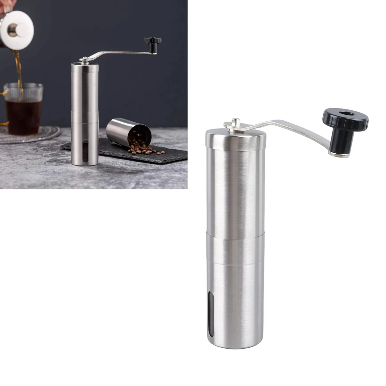 

Manual Coffee Grinder Stainless Steel Sealed Grinding Hand Coffee Grinder Portable Coffee Bean Grinder