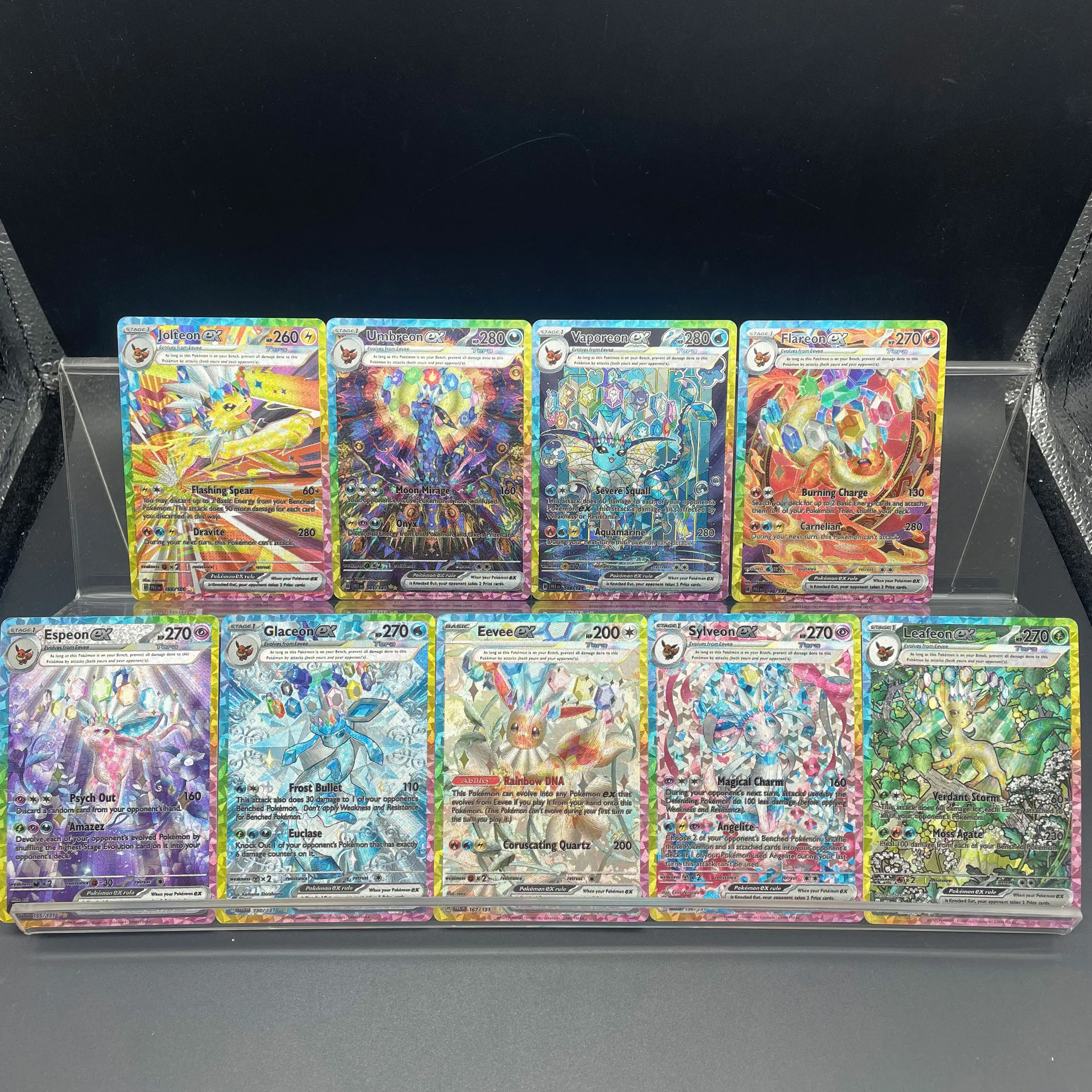 

9 шт./компл. DIY самодельные PTCG Eeveelution Sv8A английская версия Umbreon Sylveon грубая блестящая текстура коллекционная карта подарок