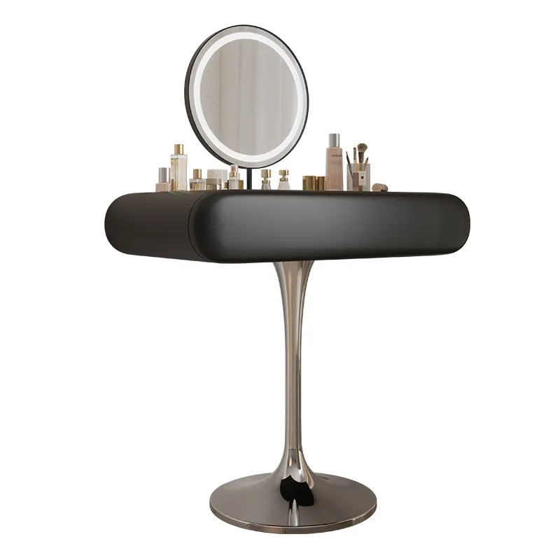 *Adult Aesthetic Vanity Tables Simple Sliding Flip Black Mirror Drawers Dressers Makeup Desk Chair Coiffeuse De Chambre Furnitur