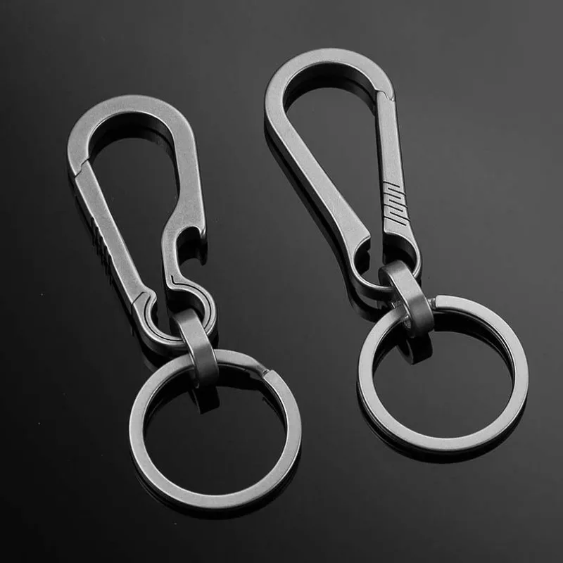 1pc Titanium Alloy Keychain Buckle Car Key Ring Waist Hanging Chain Ring Buckles Bottle Opener EDC Outdoor Home Tools Gifts