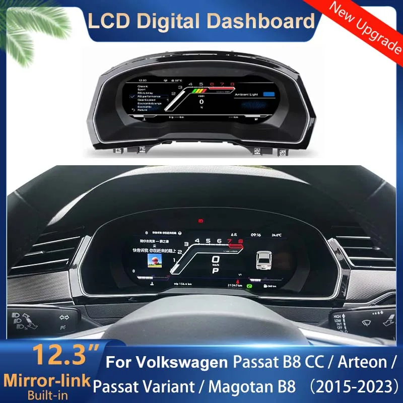 

Digital Dashboard Panel Virtual Instrument Cluster CockPit LCD Speedometer For Volkswagen VW Passat B8 CC Arteon Passat Variant