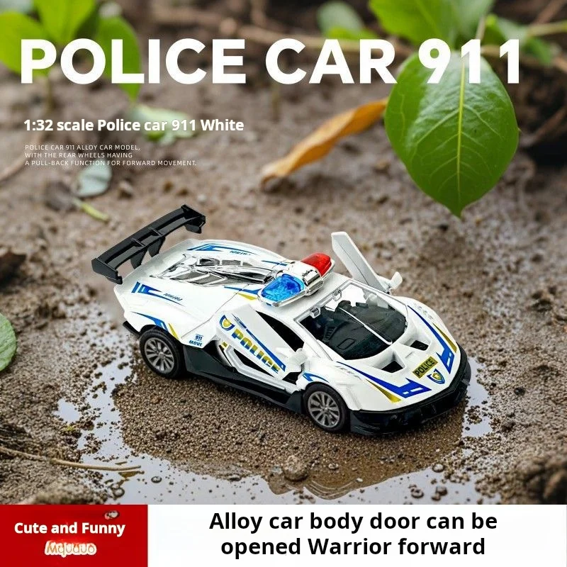 1/32 Automodell Lamborghini Diecast Legierung Polizei mit Zurückziehen Metall Sportwagen Modell für Jungen Geburtstagsgeschenk