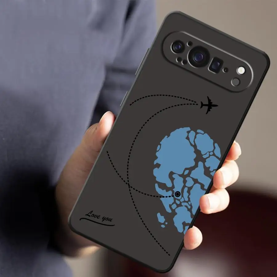 حافظة هاتف لهاتف جوجل بيكسل 10 9 برو XL 7a 8a 6 7 8 Pro 6a 9a غطاء ناعم للزوجين نمط الأرض