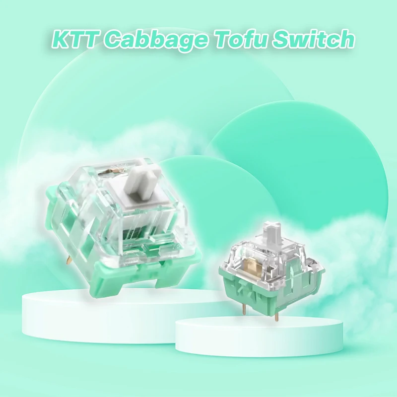 

KTT White jade and jadeite Switch Linear 45g MX switch for mechanical keyboard Factory Lubed POM RGB 3pin Cabbage Tofu