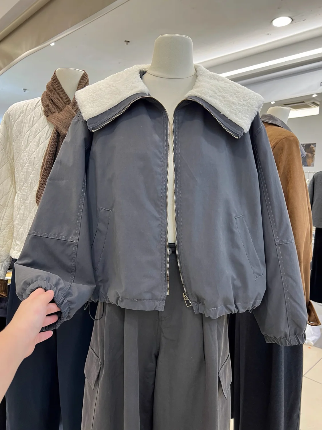 سترة نسائية للخريف والشتاء موضة قطيفة بياقة مقلوبة معطف قطني هاراجوكو ريترو طية صدر السترة قصيرة سترات مبطنة للشارع #4