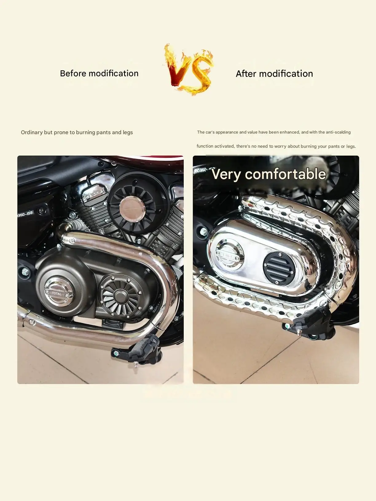 For Benda Chinchilla 350 ACE NEO Automatic Gear Modified Thickened Electroplated Clutch Cover Exhaust Heat Shield Accessories
