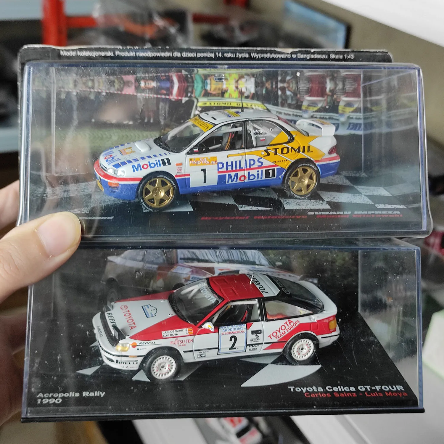 Diecast IXO 1:43 Escala Polaco Rally 1997 y Rally 1990 Toyota Modelo de coche de aleación