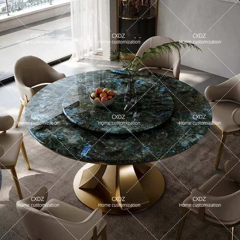 Natural Marble Supercrystalline Stone Dining Table and Chair Set Rectangular Modern Minimalist Light Luxury Furniture for