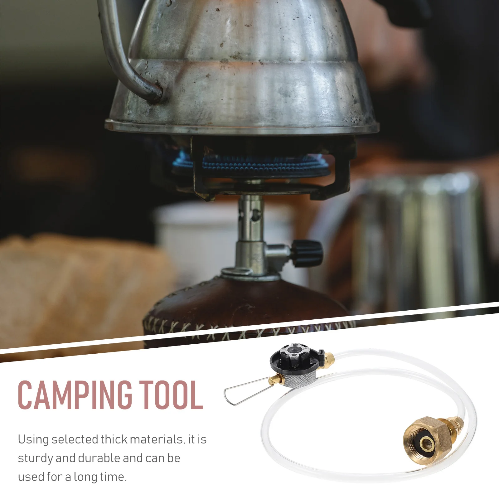 

Camping Flat Tank Adapter Portable Outdoor Inflation Valve for Propane Sturdy Gas Stove Nozzle with Safety