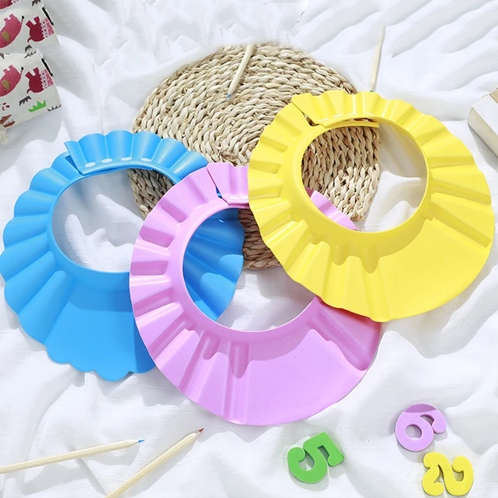 Adjustable Baby Shower Cap Eye Ear Protection Waterproof Shampoo Hat Bath Visor Shield