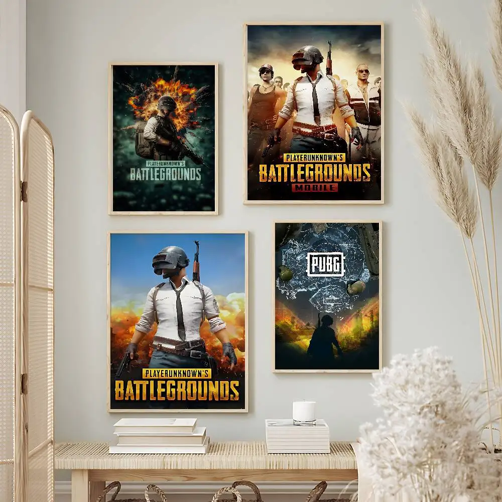 Trending Game PlayerUnknown's Battlegrounds Posters Premium Self-Adhesive No Residue Wall Sticker for Home Office Bar Decor