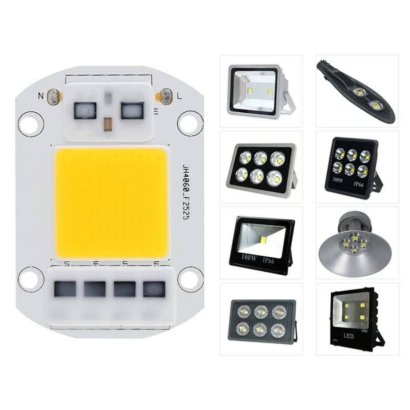 ชิปแอลอีดีสีขาวอุ่นชิปประหยัดพลังงานแหล่งแสงแรงดันสูงชิป LED พลังงานสูงสำหรับจราจร100W 220V