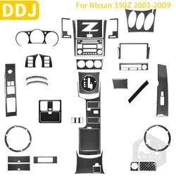 For Nissan 350Z Z33 2003-2009 Navigation Steering Wheel Storage Dash Door Handle Carbon Sticker Set Modified Car Accessories