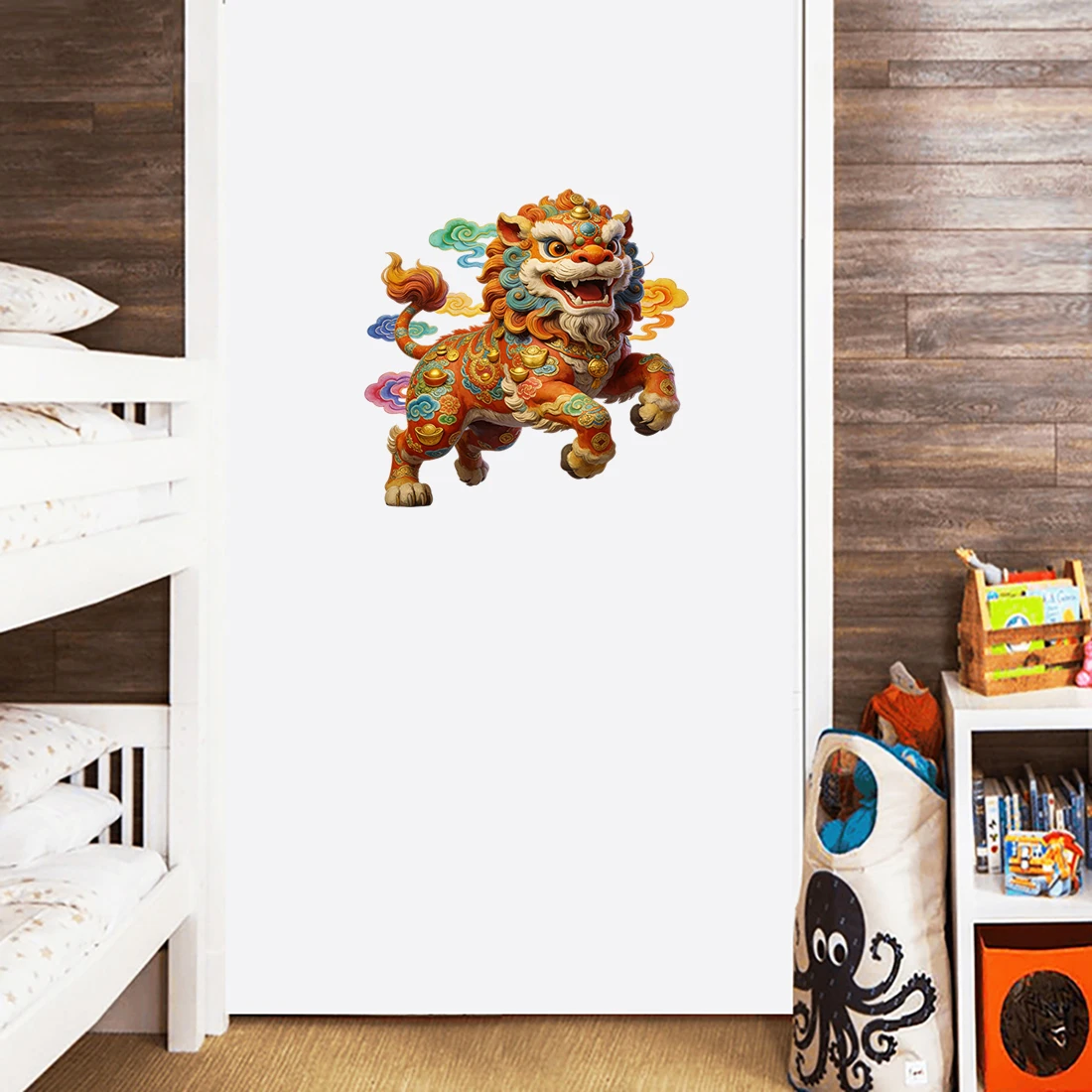 Three Ratels CEE192 Joyful Eastern Lion Dance Artistic wall stickers for home decoration car decals