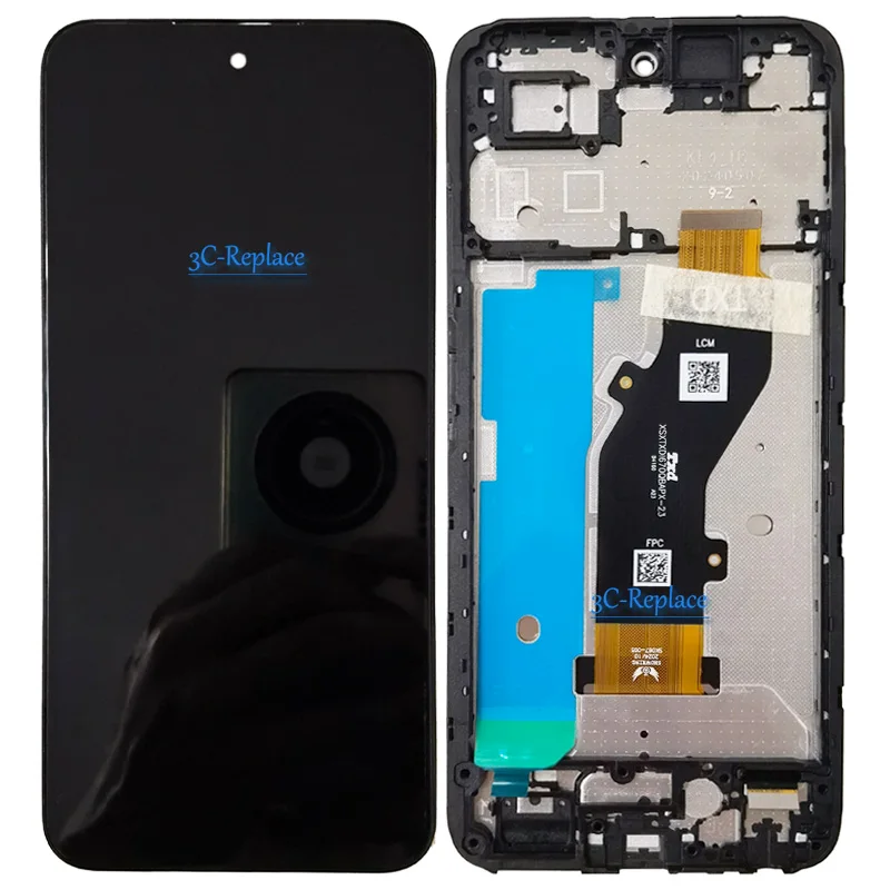 شاشة LCD شاشة تعمل باللمس لوحة رقمية بديلة مع إطار ، أسود بوصة ل Tecno Spark Go 1 KL4 Tecno po 9 4G