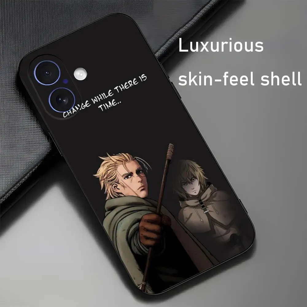 Vinland Saga Anime Hot Cool Phone Case For iPhone 16 15 14 13 12 11 X XR XS 8 Plus Mini Pro Max Soft black Shockproof Cover