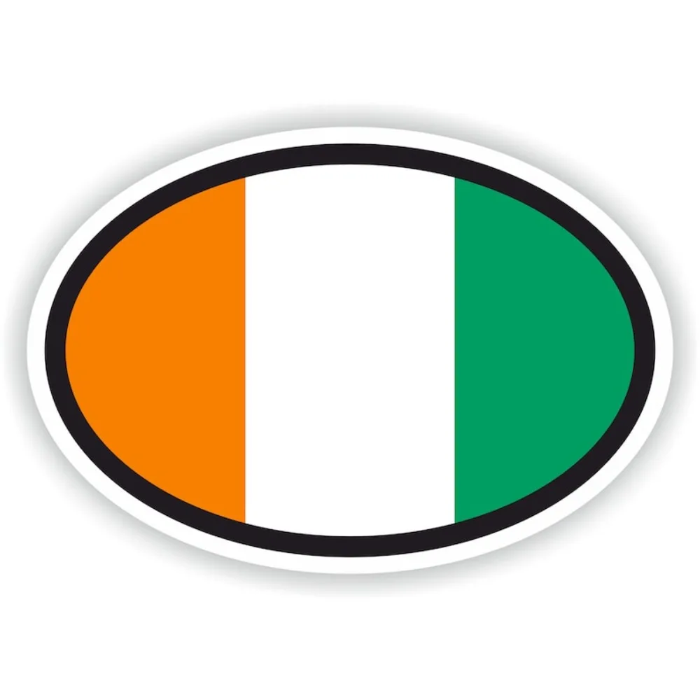 

Ivory Coast Cote DIvoire Oval Sticker with Flag decals Accessories for Bumper Laptop Book Fridge Motorcycle Helmet Door Locker