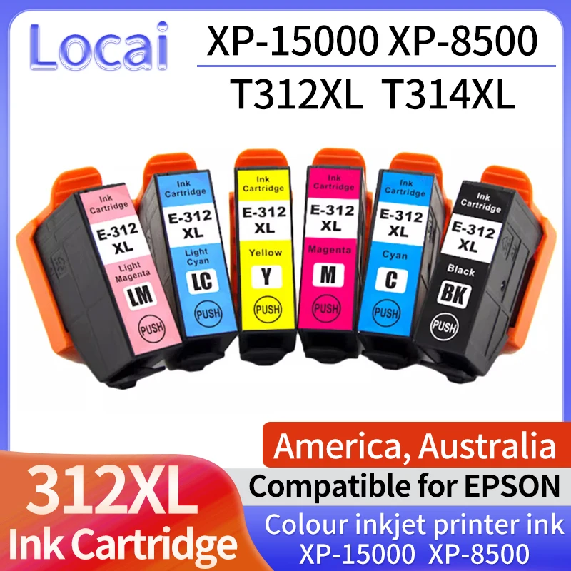 North America, Australia T312XL T314XL T312 T414 Ink 312XL 314XL Cartridge Compatible For Epson XP-15000 XP-8500 Printer Ink