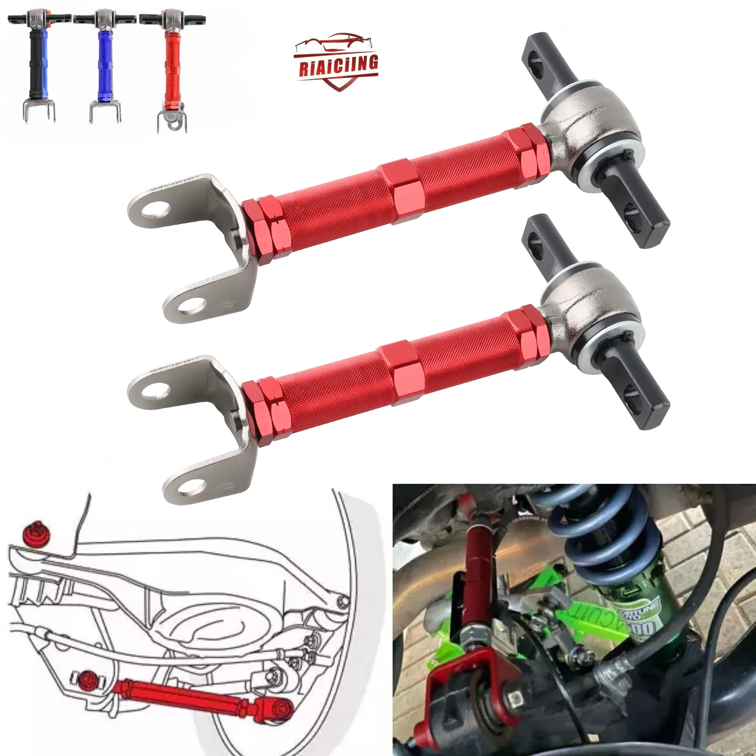 1 para regulowanych tylnych wahaczy ze stali stopowej do Hondy Civic 01-05 02-06 Acura RSX Podwójna regulacja ze stali stopowej