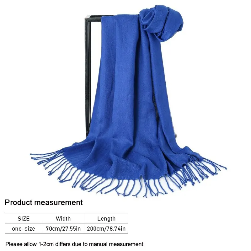 New 7 Colors Woman Winter Scarf Fashion Female Shawls Cashmere Winter Wraps Solid Color Winter Scarf