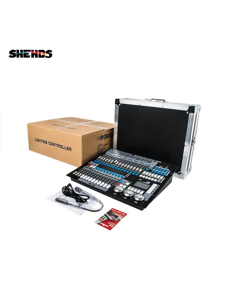 SHEHDS Flightcase 1024 DMX-Konsole für Par-Lichter, Moving-Head-Lichter, professionelle Ausrüstung für Party, DJ, Disco-Licht