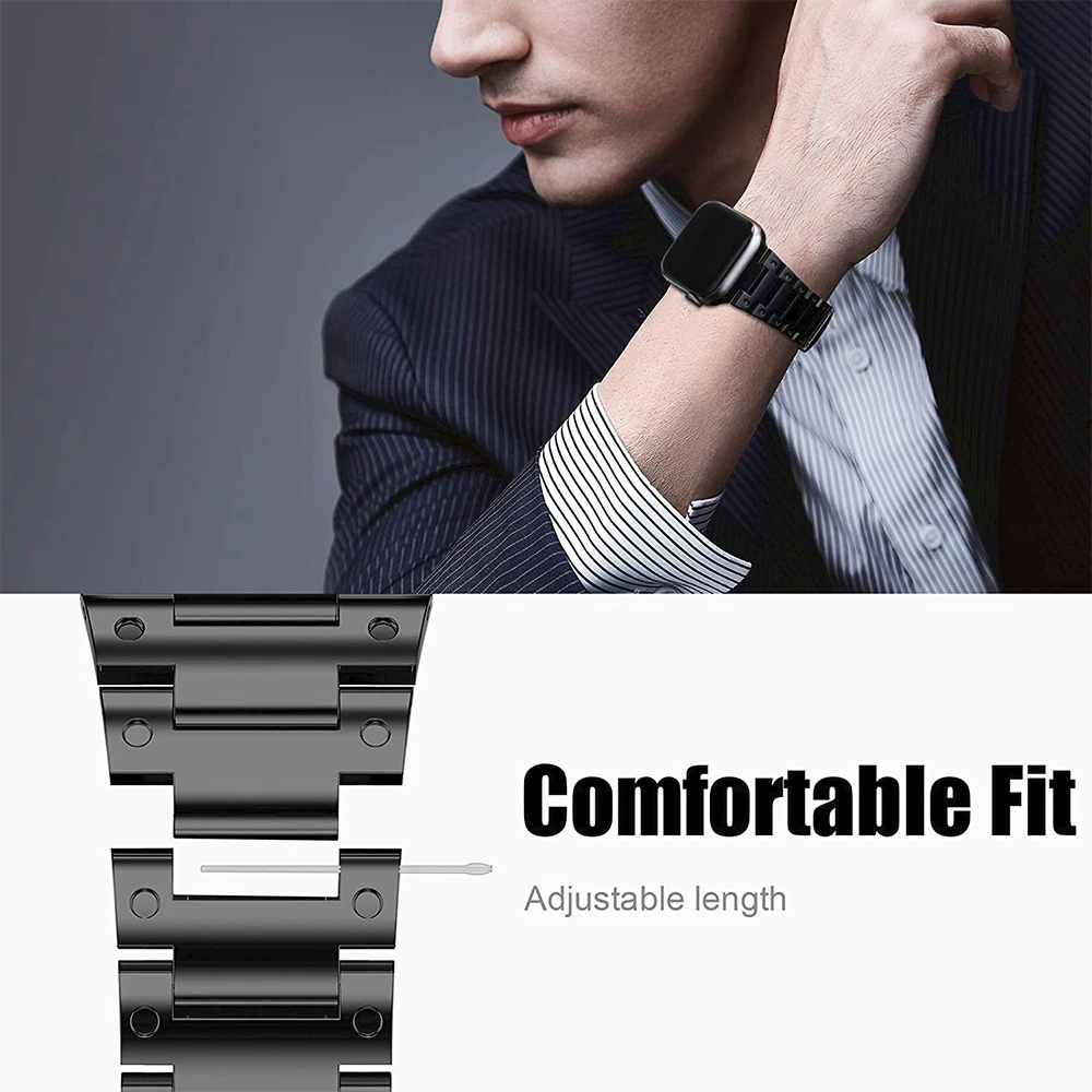 Metal Strap for Apple Watch 44mm 40mm 45mm 41mm 49mm 46mm 42mm 38mm Stainless Steel band for iWatch Series 10 9 8 Ultra 7 6 5 SE