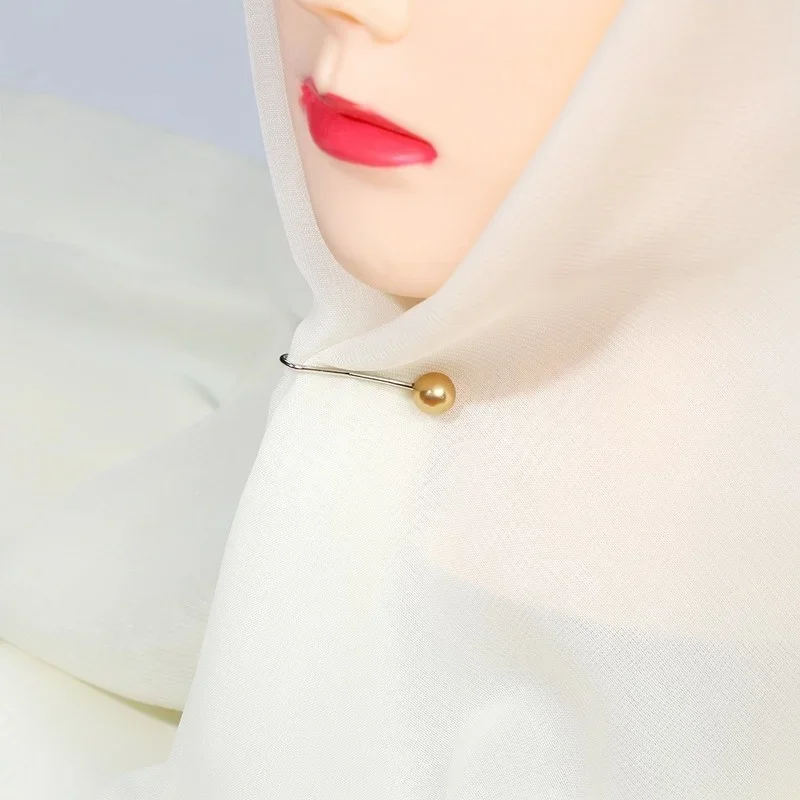 12 개/몫 안티 슬립 브로치 Headscarf 목도리 스카프 레이디 이슬람 고정 핀 스카프 Hijab 클립 여성 쥬얼리에 대한 진주 세련된 브로치
