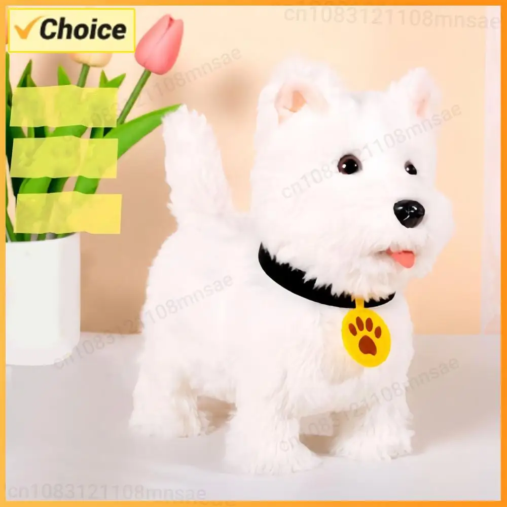 Cute Realistic Interactive Puppy Pet Dog Barking Walking & Tail Wagging Electronic Interactive Stuffed Puppy Gift for Pet Lovers